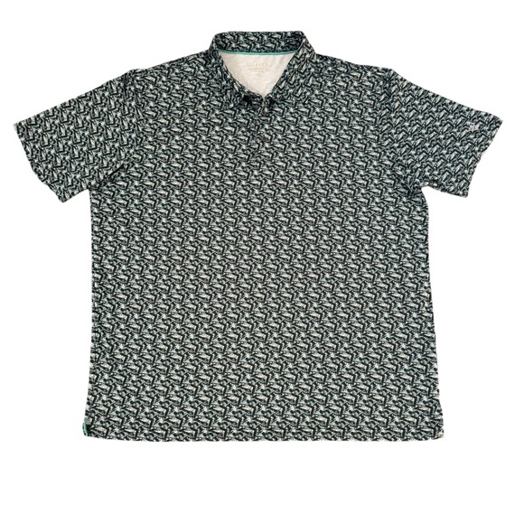 Maelreg Other - Maelreg 3XL Geometric Abstract Teal Black Men's‎ Performance Golf Polo Shirt